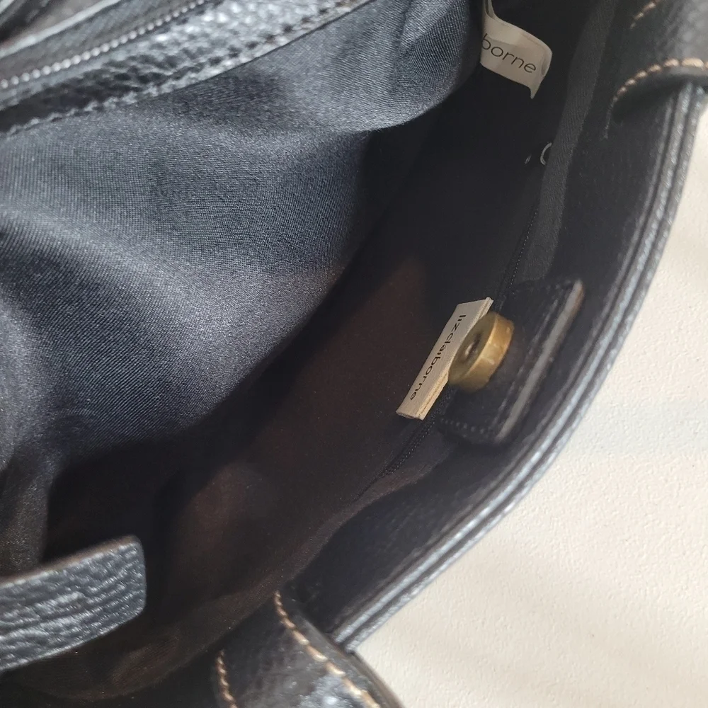 Liz Claiborne Vintage Y2K Faux Leather Mini Satchel Handbag